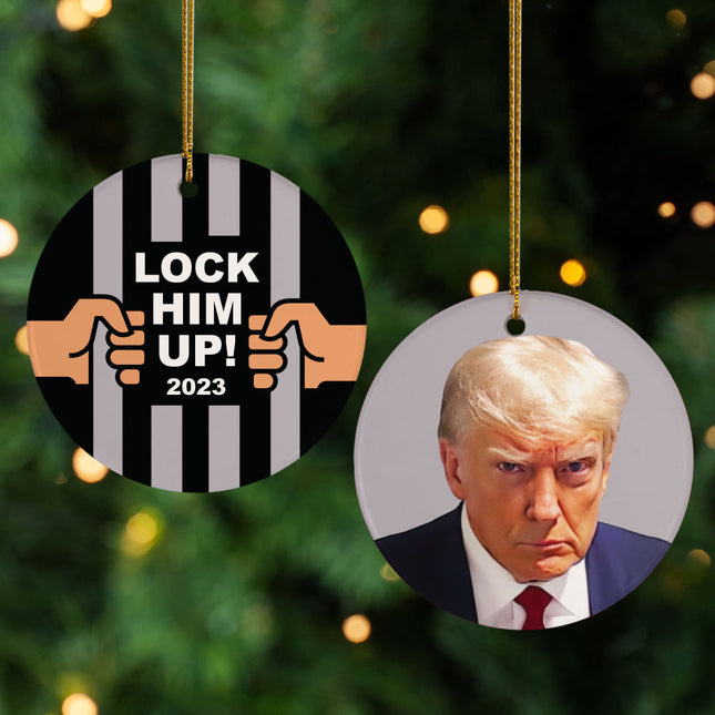engraved personalized lock him up christmas ornament – Christmas ornament, holiday tree decoration or gift