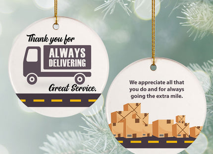 holiday personalized delivery appreciation christmas ornament – Christmas ornament, holiday tree decoration or gift