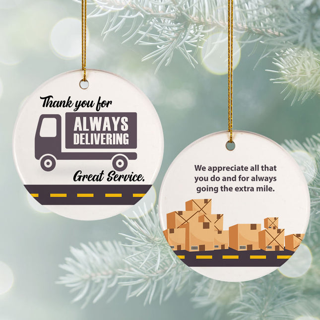 holiday personalized delivery appreciation christmas ornament – Christmas ornament, holiday tree decoration or gift