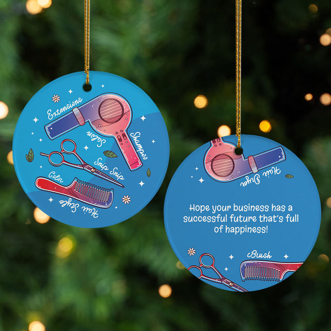 engraved personalized hair salon christmas ornament – Christmas ornament, holiday tree decoration or gift