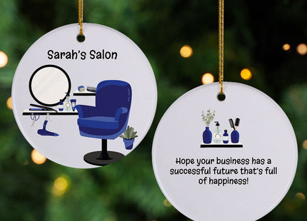 holiday personalized salon christmas ornament – Christmas ornament, holiday tree decoration or gift
