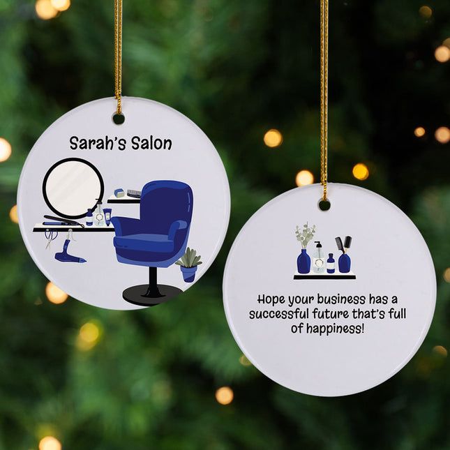 holiday personalized salon christmas ornament – Christmas ornament, holiday tree decoration or gift