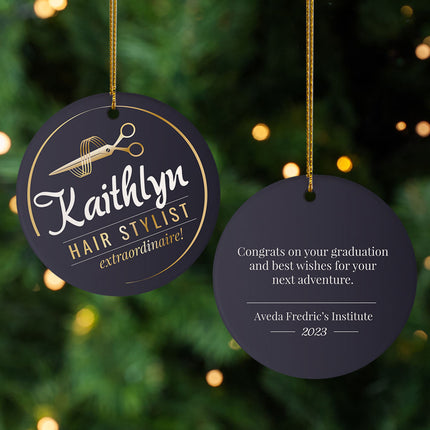 decorative personalized hair stylist christmas ornament – Christmas ornament, holiday tree decoration or gift