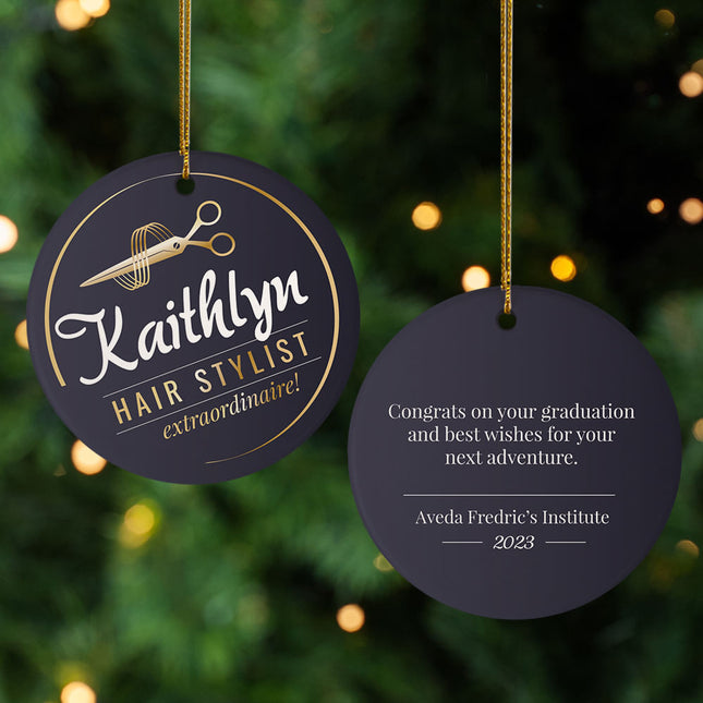decorative personalized hair stylist christmas ornament – Christmas ornament, holiday tree decoration or gift
