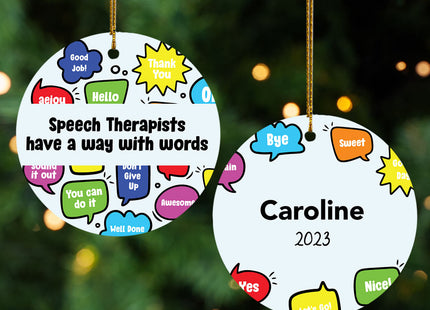 custom personalized speech therapist christmas ornament – Christmas ornament, holiday tree decoration or gift