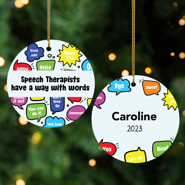 custom personalized speech therapist christmas ornament – Christmas ornament, holiday tree decoration or gift