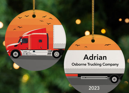 keepsake personalized semi truck christmas ornament – Christmas ornament, holiday tree decoration or gift