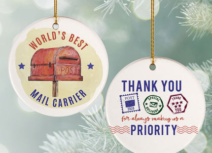 engraved mail carrier christmas ornament – Christmas ornament, holiday tree decoration or gift