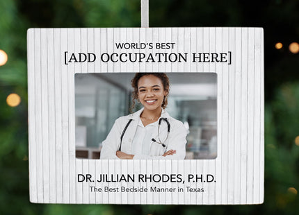 decorative personalized world's best employee picture frame christmas ornament – Christmas ornament, holiday tree decoration 