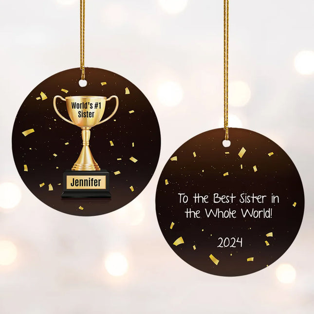 personalized personalized trophy christmas ornament – Christmas ornament, holiday tree decoration or gift