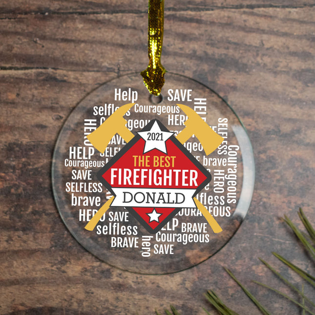 decorative personalized firefighter christmas ornament – Christmas ornament, holiday tree decoration or gift