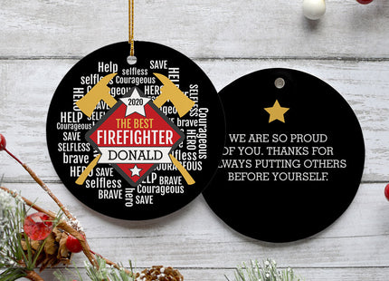 personalized personalized firefighter christmas ornament – Christmas ornament, holiday tree decoration or gift