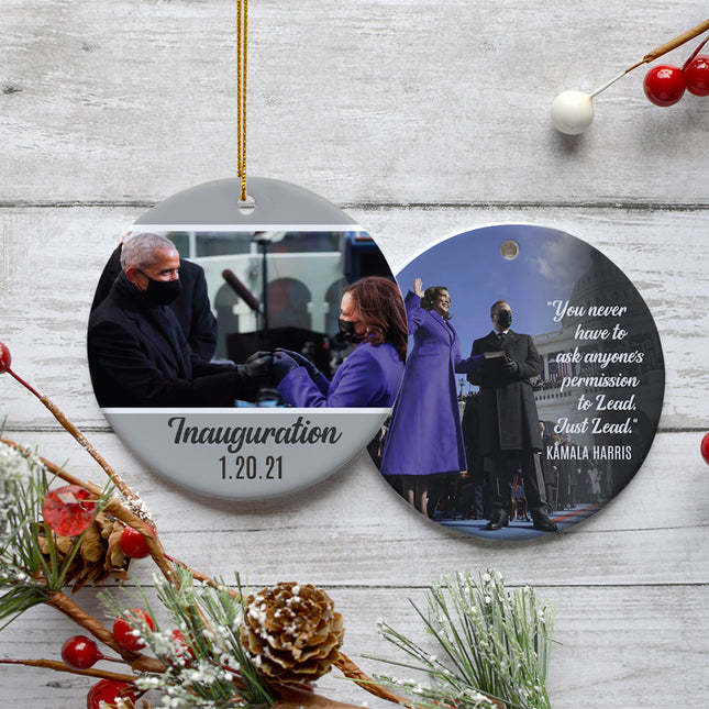 engraved inauguration kamala harris christmas ornament – Christmas ornament, holiday tree decoration or gift