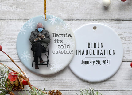 holiday inauguration bernie, it's cold outside! christmas ornament – Christmas ornament, holiday tree decoration or gift