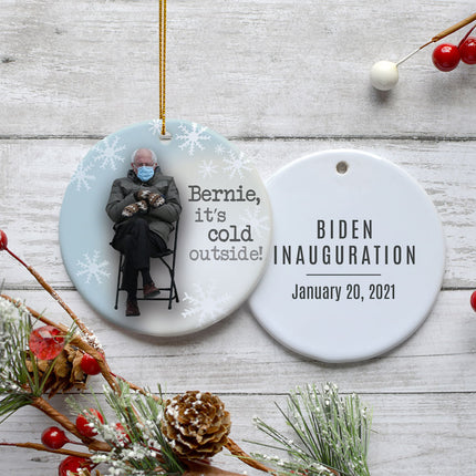 holiday inauguration bernie, it's cold outside! christmas ornament – Christmas ornament, holiday tree decoration or gift