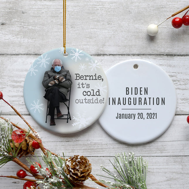 holiday inauguration bernie, it's cold outside! christmas ornament – Christmas ornament, holiday tree decoration or gift