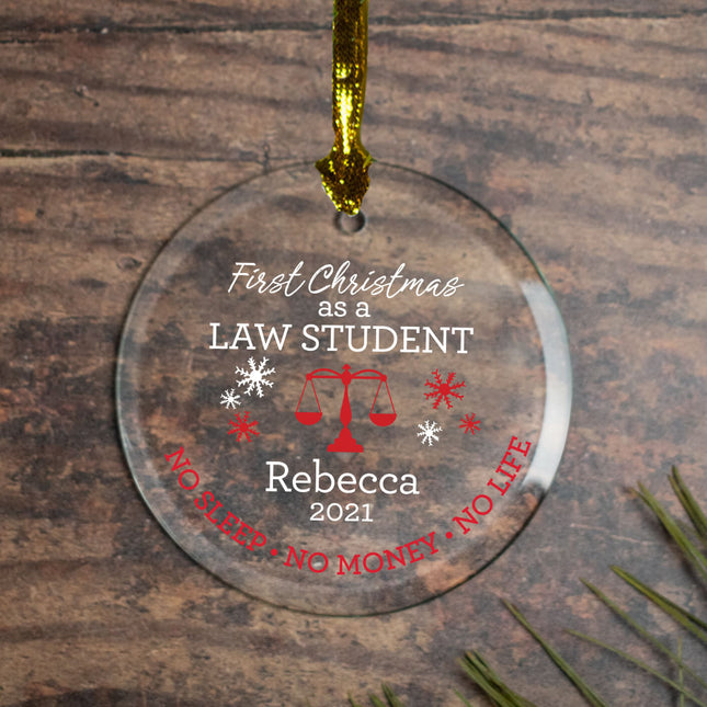 keepsake personalized law student christmas ornament – Christmas ornament, holiday tree decoration or gift