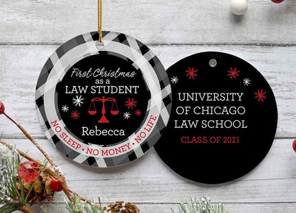 holiday personalized law student christmas ornament – Christmas ornament, holiday tree decoration or gift