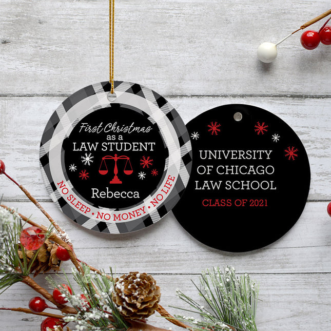 holiday personalized law student christmas ornament – Christmas ornament, holiday tree decoration or gift