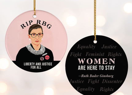custom rip rbg ruth bader ginsburg christmas ornament – Christmas ornament, holiday tree decoration or gift
