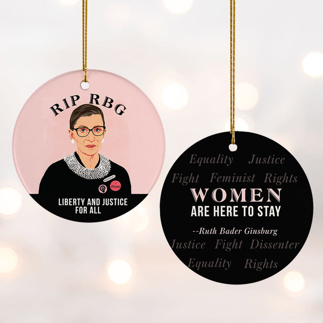 custom rip rbg ruth bader ginsburg christmas ornament – Christmas ornament, holiday tree decoration or gift