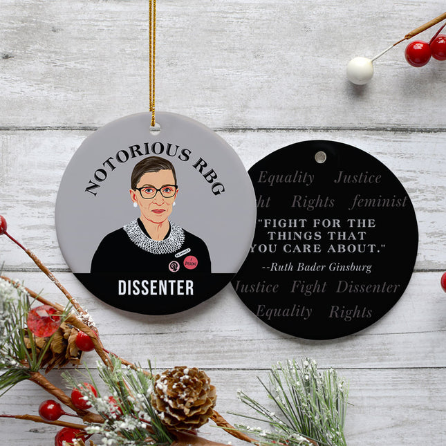 engraved notorious rbg ruth bader ginsburg christmas ornament – Christmas ornament, holiday tree decoration or gift
