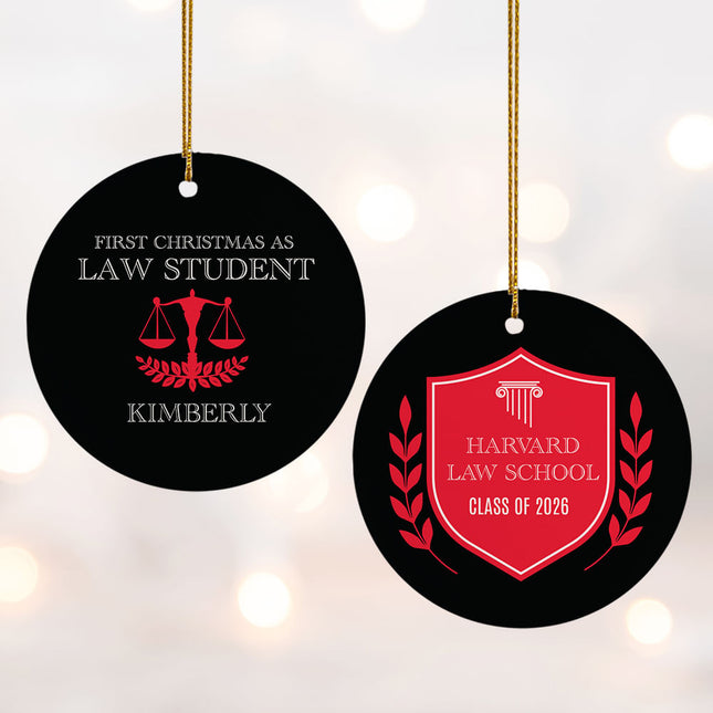 holiday personalized law student christmas ornament – Christmas ornament, holiday tree decoration or gift