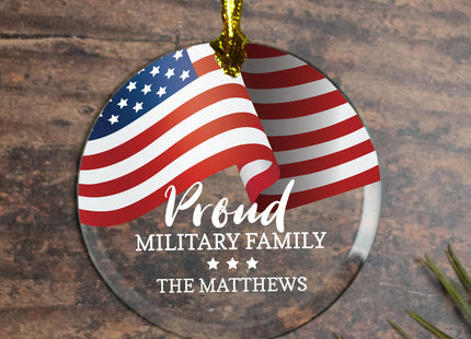 holiday personalized proud military family christmas ornament – Christmas ornament, holiday tree decoration or gift