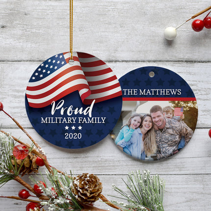 decorative personalized proud military family christmas ornament – Christmas ornament, holiday tree decoration or gift
