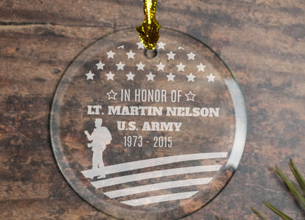 decorative personalized veteran memorial christmas ornament – Christmas ornament, holiday tree decoration or gift