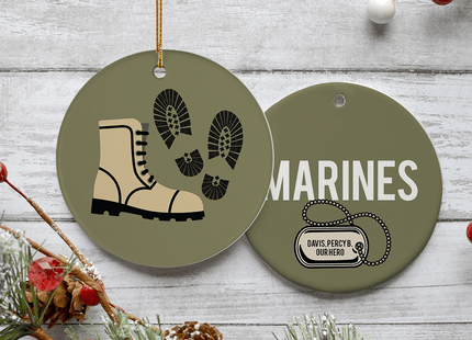 personalized personalized marines boots christmas ornament – Christmas ornament, holiday tree decoration or gift