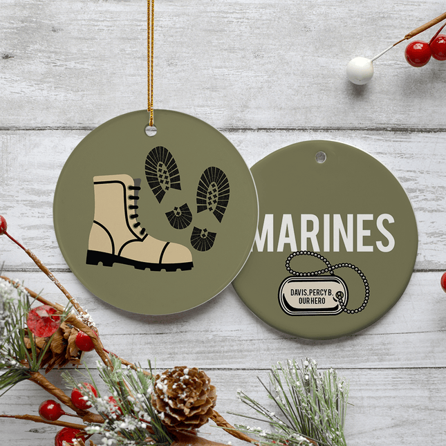 personalized personalized marines boots christmas ornament – Christmas ornament, holiday tree decoration or gift