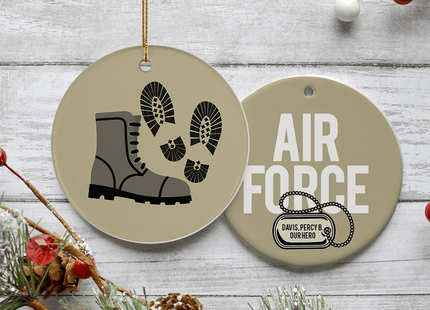keepsake personalized air force boots christmas ornament – Christmas ornament, holiday tree decoration or gift