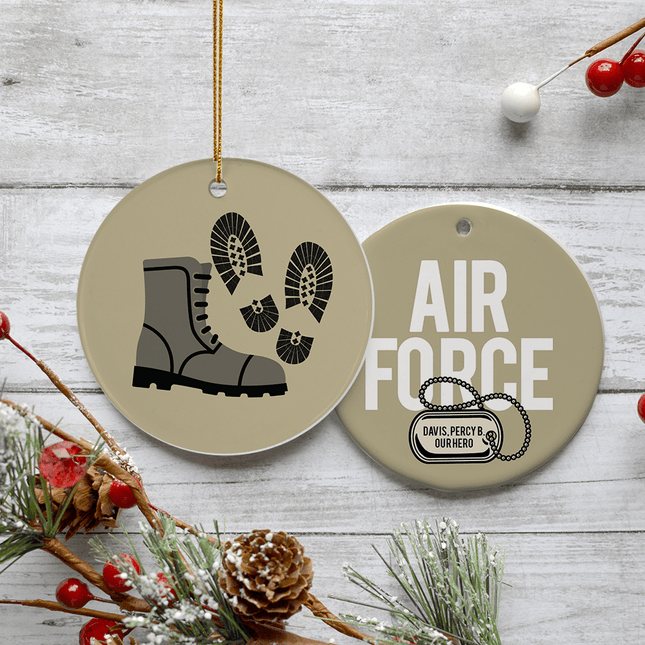 keepsake personalized air force boots christmas ornament – Christmas ornament, holiday tree decoration or gift