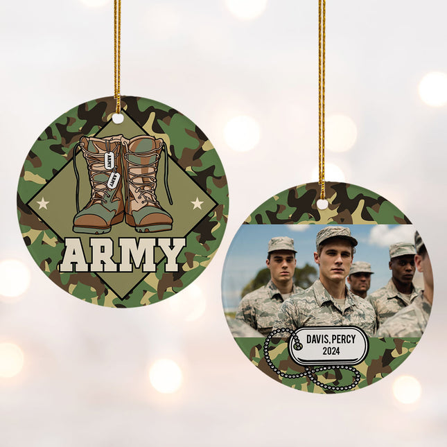 personalized personalized army christmas ornament – Christmas ornament, holiday tree decoration or gift