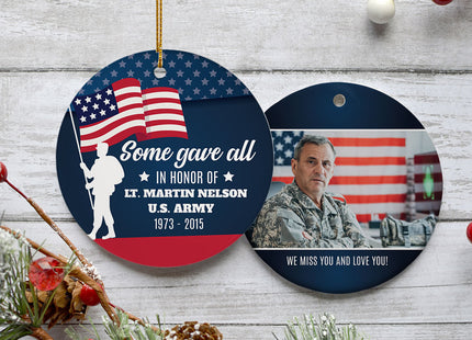 holiday personalized veteran memorial christmas ornament – Christmas ornament, holiday tree decoration or gift
