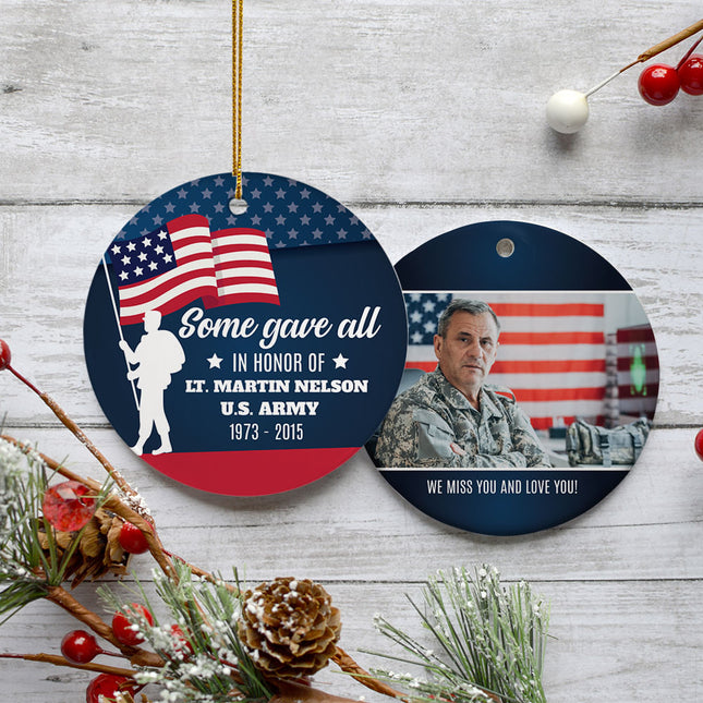 holiday personalized veteran memorial christmas ornament – Christmas ornament, holiday tree decoration or gift