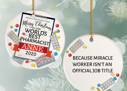 engraved personalized pharmacist christmas ornament – Christmas ornament, holiday tree decoration or gift