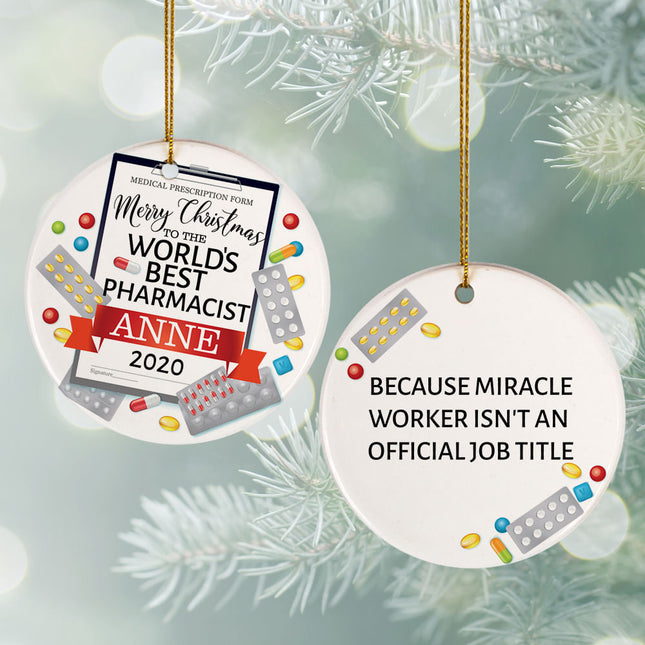 engraved personalized pharmacist christmas ornament – Christmas ornament, holiday tree decoration or gift