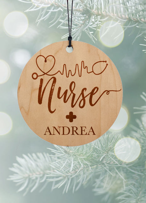 "Nurse" Personalized Wood Ornament - ORNAMENT SHOP EXCLUSIVE