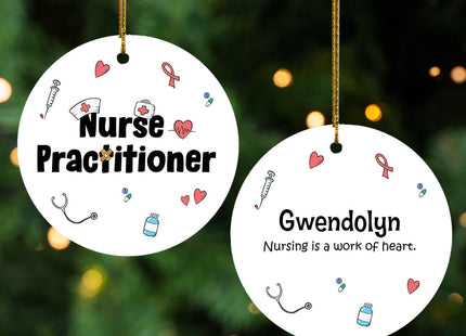 custom personalized nurse practitioner christmas ornament – Christmas ornament, holiday tree decoration or gift