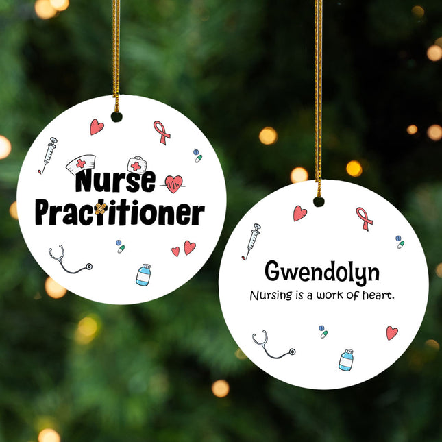custom personalized nurse practitioner christmas ornament – Christmas ornament, holiday tree decoration or gift