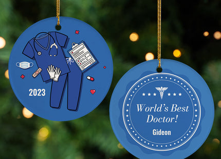 engraved personalized best doctor christmas ornament – Christmas ornament, holiday tree decoration or gift
