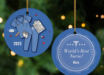 keepsake personalized best nurse christmas ornament – Christmas ornament, holiday tree decoration or gift
