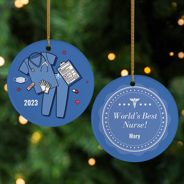 keepsake personalized best nurse christmas ornament – Christmas ornament, holiday tree decoration or gift