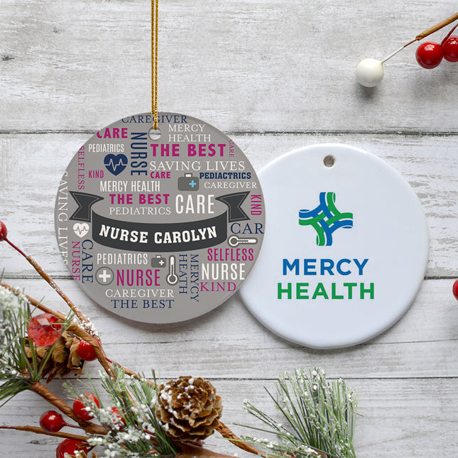 custom personalized nurse appreciation christmas ornament – Christmas ornament, holiday tree decoration or gift