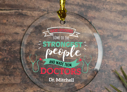 holiday personalized strongest people doctors christmas ornament – Christmas ornament, holiday tree decoration or gift