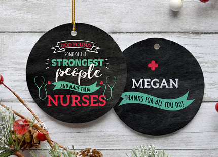 personalized personalized strongest people are nurses christmas ornament – Christmas ornament, holiday tree decoration or gif