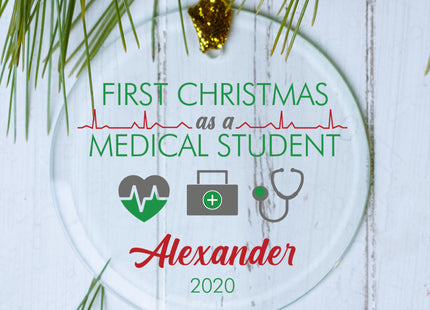 engraved personalized med student christmas ornament – Christmas ornament, holiday tree decoration or gift