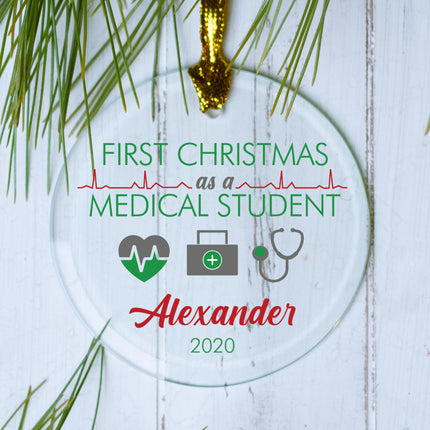 engraved personalized med student christmas ornament – Christmas ornament, holiday tree decoration or gift